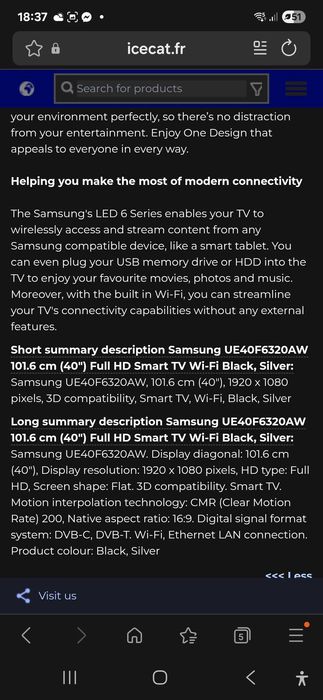 TV Samsung diagonala 102cm