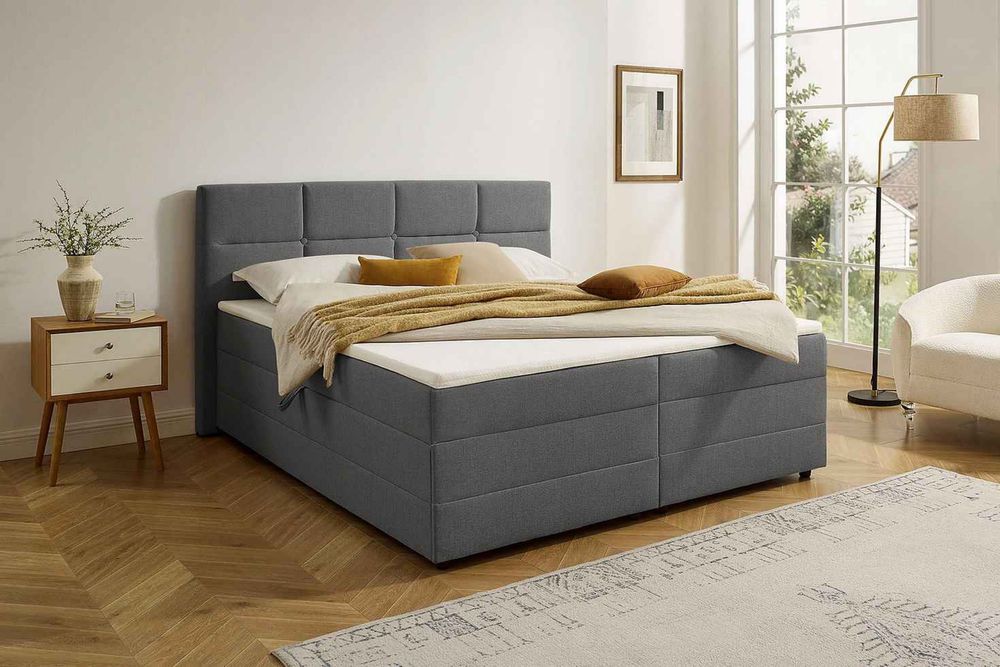 Pat boxspring cu 2 lazi de depozitare