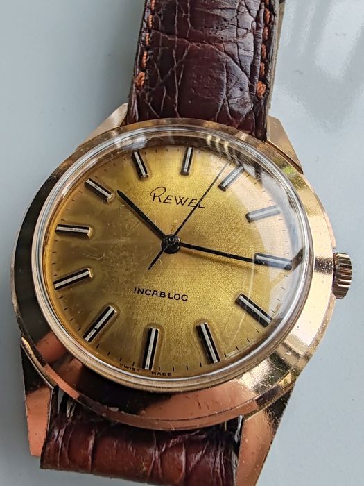 Ceas Rewel Placat cu aur 37 mm Mecanic