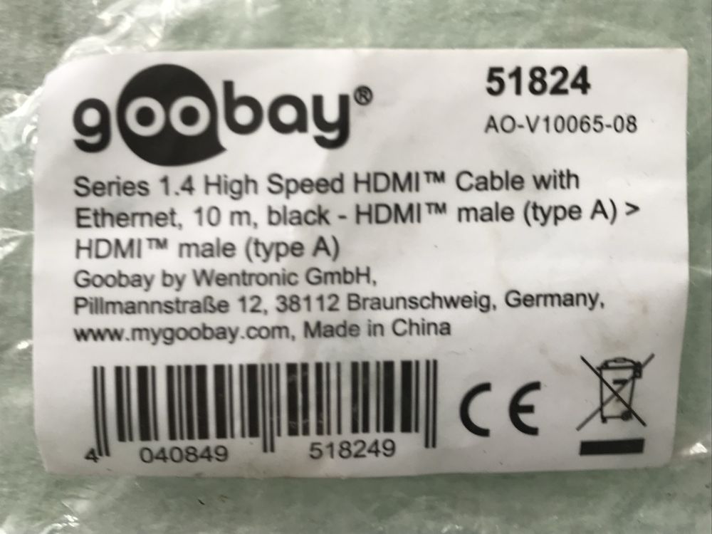 Cablu HDMI 10 metri Goobay
