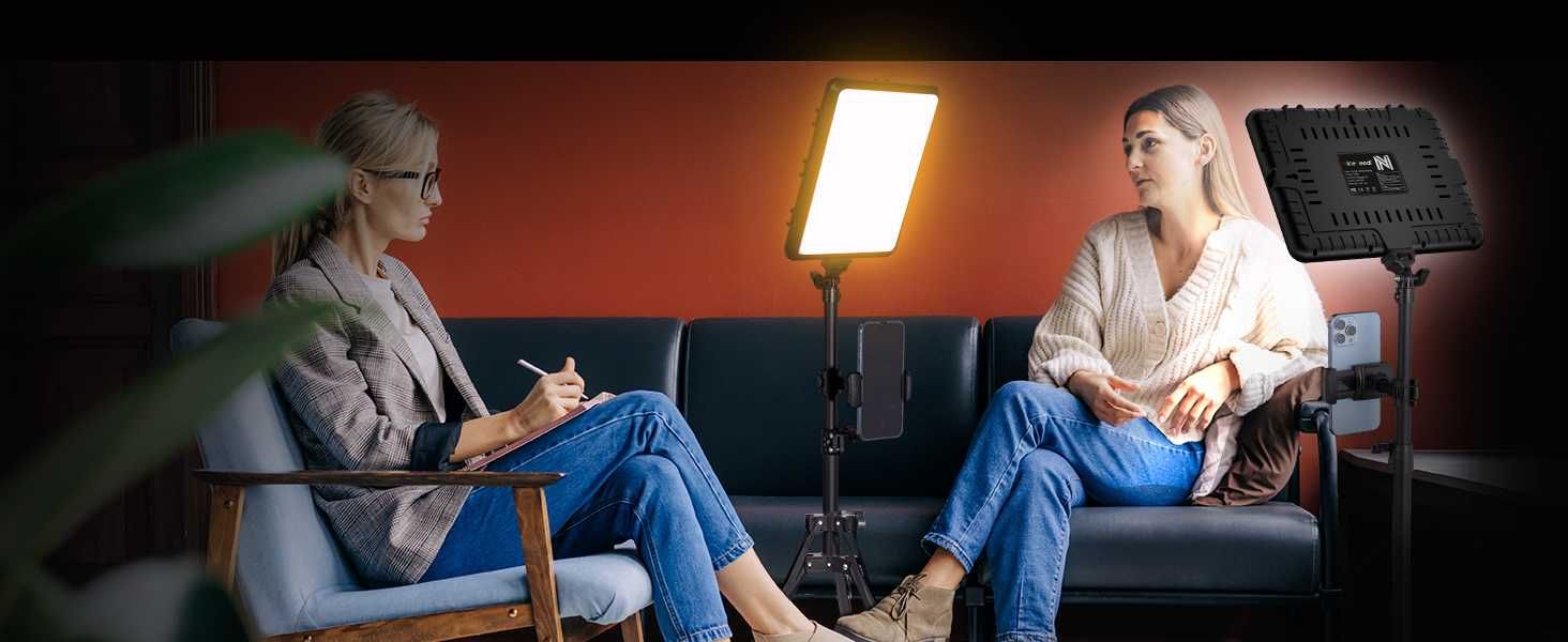 Комплект LED видео осветителни тела, NiceVeedi Studio  2800-6500K