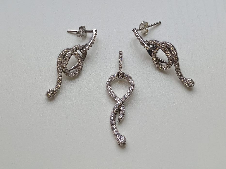 Set argint cercei si pandantiv