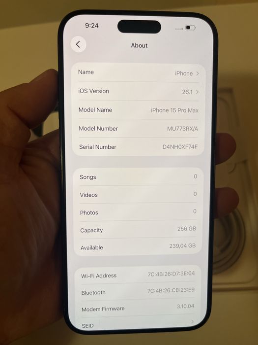 Iphone 15pro max 256GB