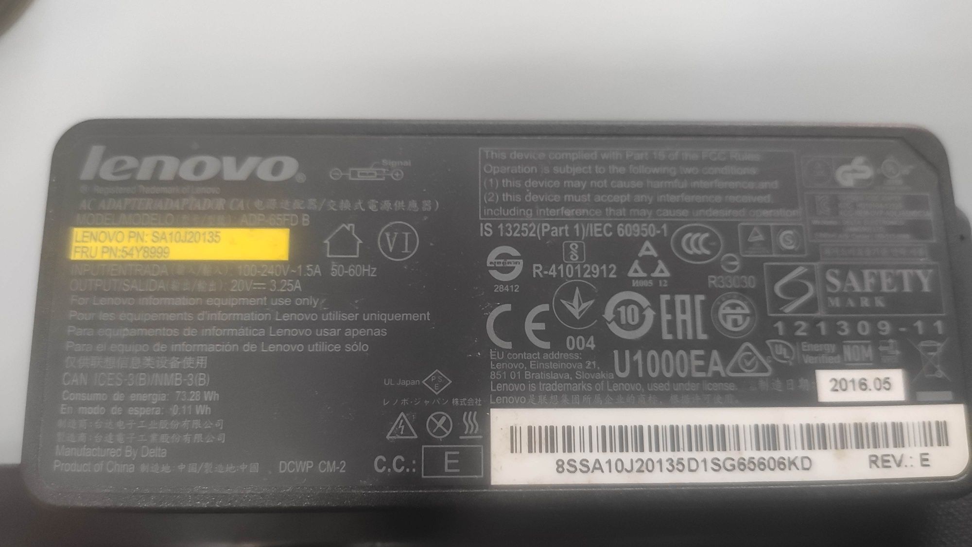 Alimentator laptop Lenovo 20V 2.25A 3.25A model ADLX45NCC3A