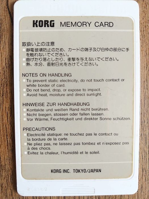 Kong A3  SPC-01 memory card Boss Yamaha Roland Foster