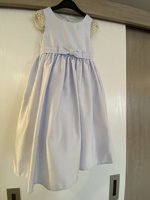 Рокля за момиченце сатенена с перли-5 год.