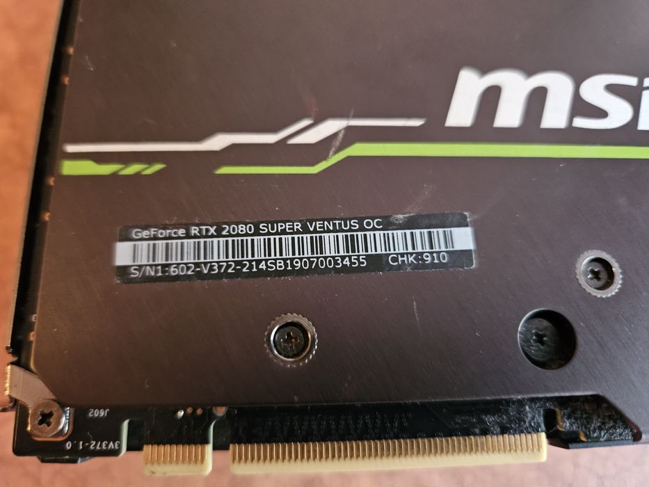 Placa video PCie MSI Ventus OC Nvidia RTX 2080 Super 8Gb DDR6