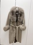 Палто от алпака и естествен косъм