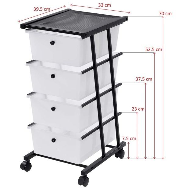 Подвижна етажерка с 4 чекмеджета