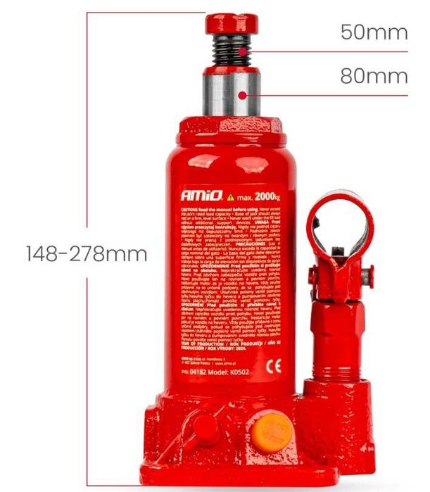 Крик за кола, 2 Тона, Повдигач, хидравличен/ маслен Крик
