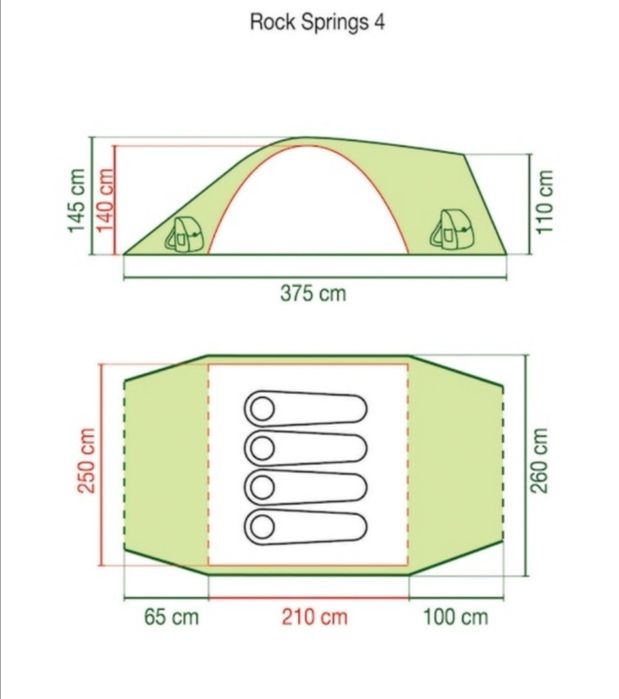 Cort drumetie Coleman Rock Springs 4, 4 persoane, gri, NOU, SIGILAT.