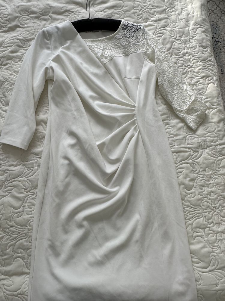 Вечернее белое платье размер 50