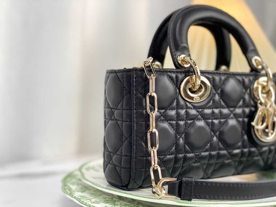 Geanta Christian Dior Lady D-Joy, negru 22cm , tip Premium