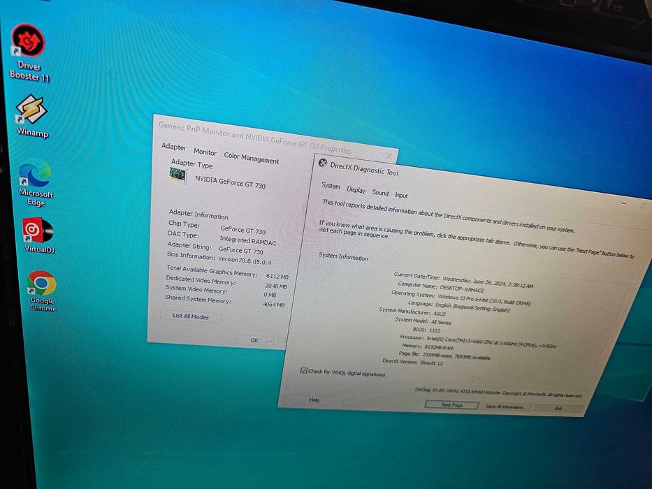 PC Office Gaming intel i3 gen4 8gb ram 128ssd GT730 2gb