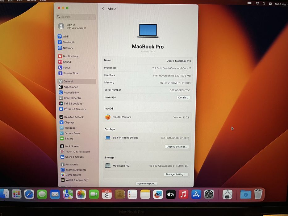 Apple MacBook Pro 15 inch Intel 2.9Ghz 16GB RAM 512GB SSD Radeon 560