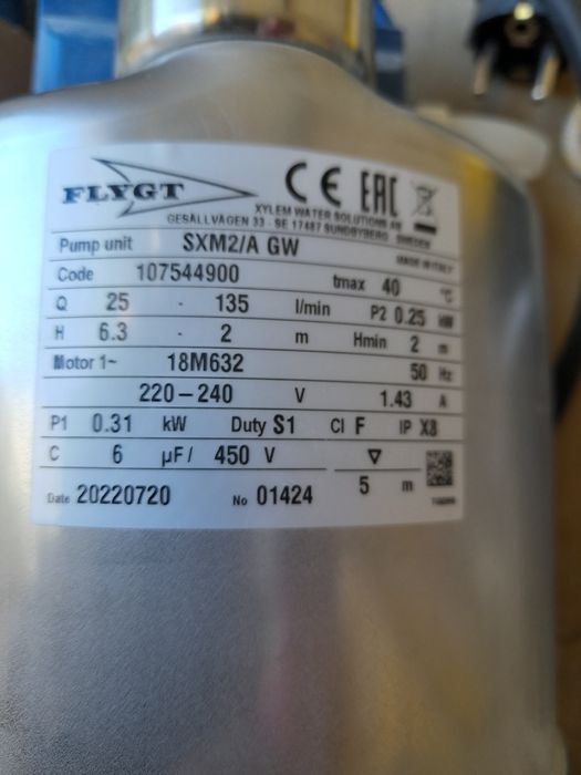 Pompa FLIGT inox noua