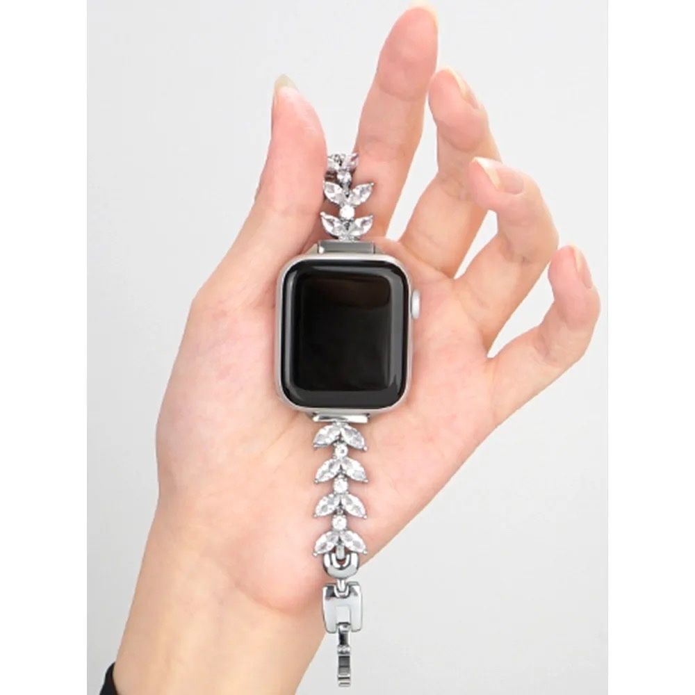 Stainless steel каишка с кристали за Apple Watch ULTRA/SE/10/9/8/7/6/5