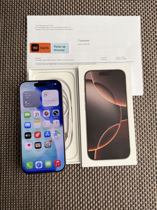 КАТО НОВ!/*ЛИЗИНГ*/ iPhone 16 Pro 128Gb Desert Titanium 24М гаранция