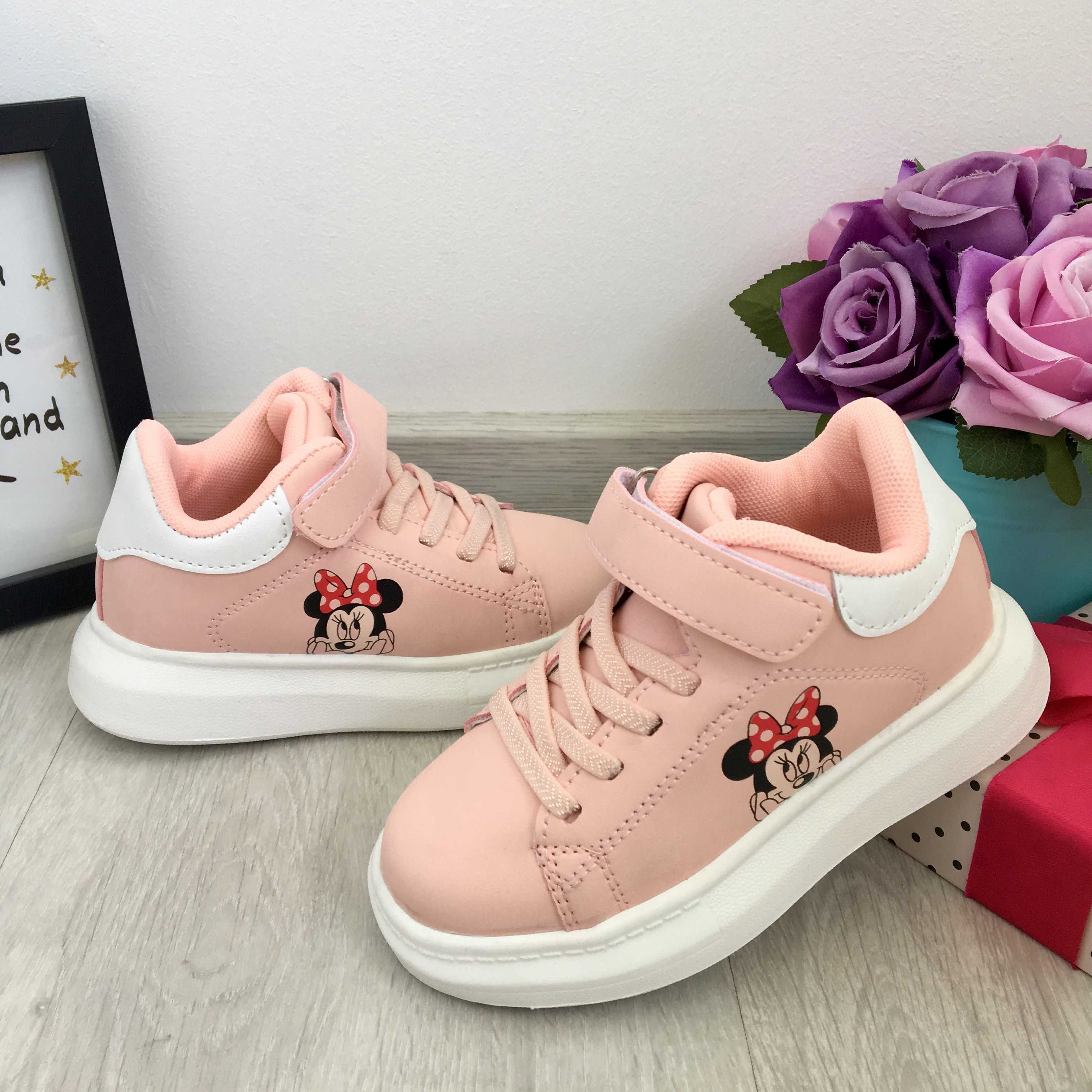 NOU Ghete roz cu Minnie Mouse Disney adidasi usori fete 26 27 28