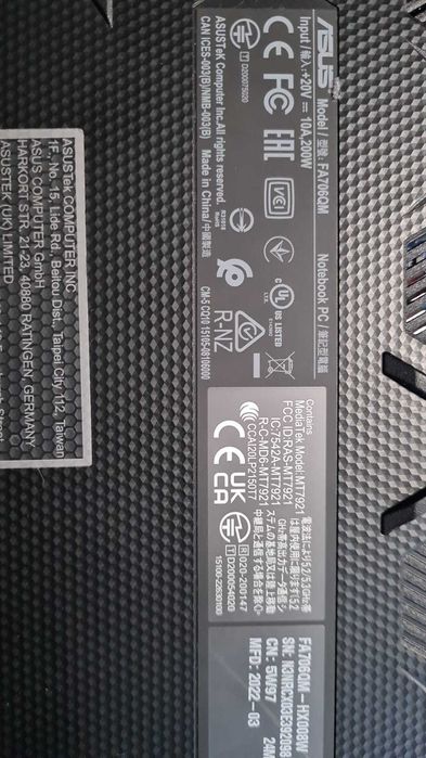 Laptop Gaming ASUS TUF A17 FA706QM impecabil