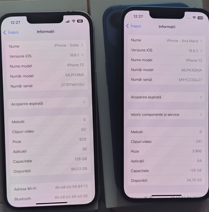 Vând-Schimb Două iPhone 13 nwk