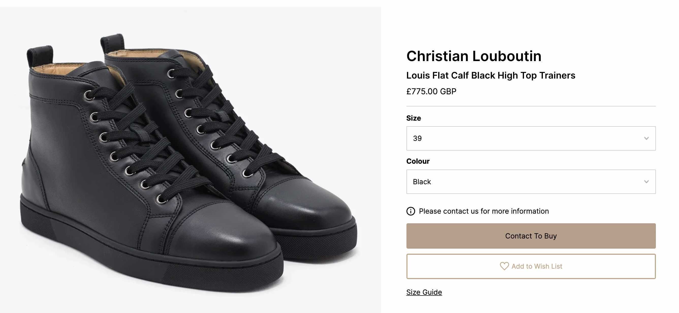 Christian Louboutin Sneakers/Ghete Louis Flat Negru Piele Original