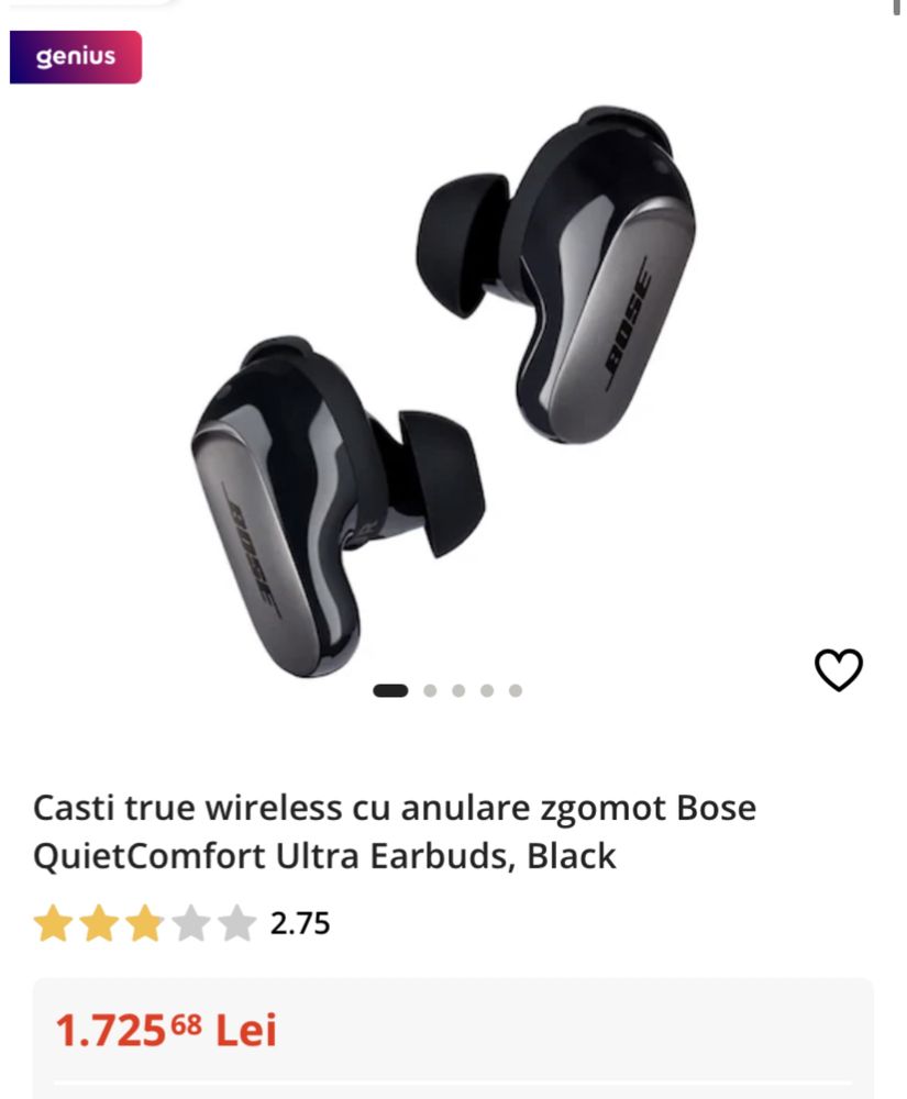 Bose QuietComfort Ultra Earbuds, Negre, albe, sigilate, transport 0
