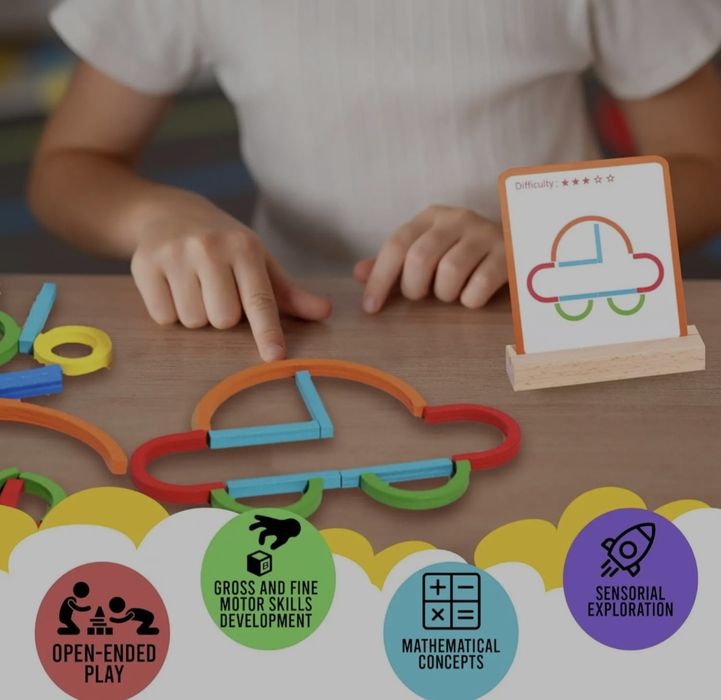 Joc creativ din lemn, 120 de piese