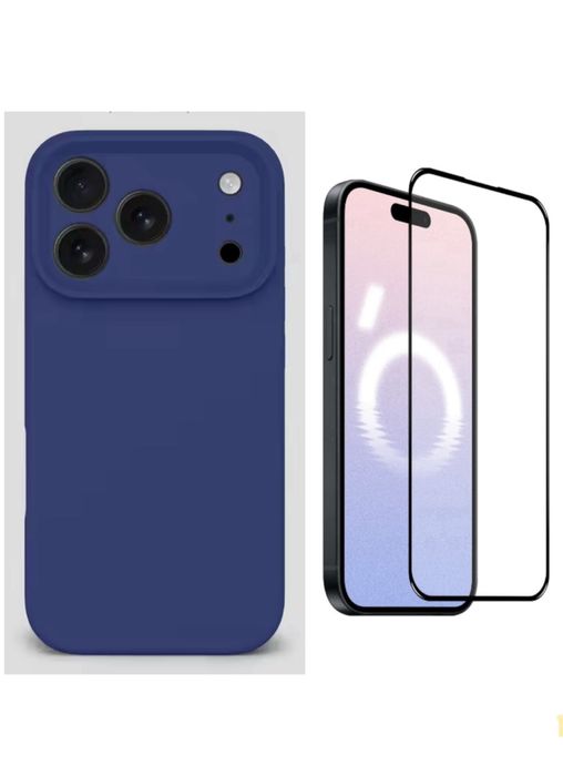 Husa Classic Alcantara + Folie Sticla Iphone 17/17 AIR/17 PRO/ PRO MAX