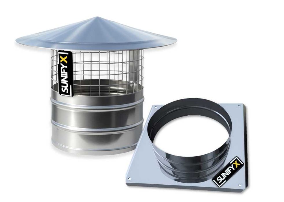 Шапка за Комин от Неръждаема Стомана с Мрежа Против Птици – 80-200мм