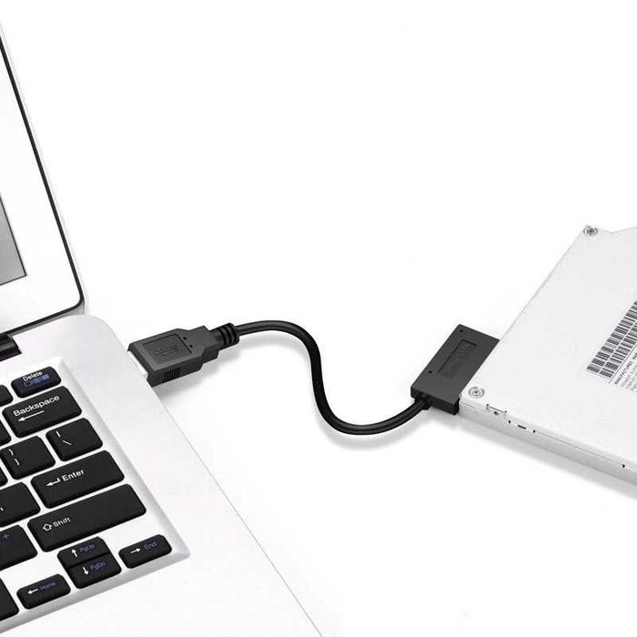 Cablu adaptor SATA 13 pini - USB 2.0 pt unitate optica laptop CD DVD