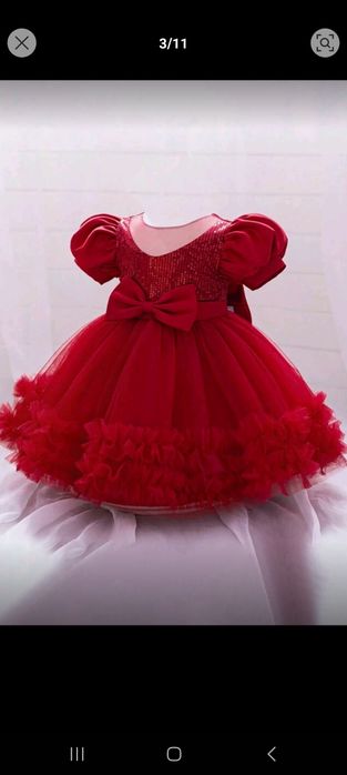 Бебешки официални рокли Бордо и Розово