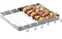 Set pentru frigarui pe gratar din inox cu suport Grill Meister