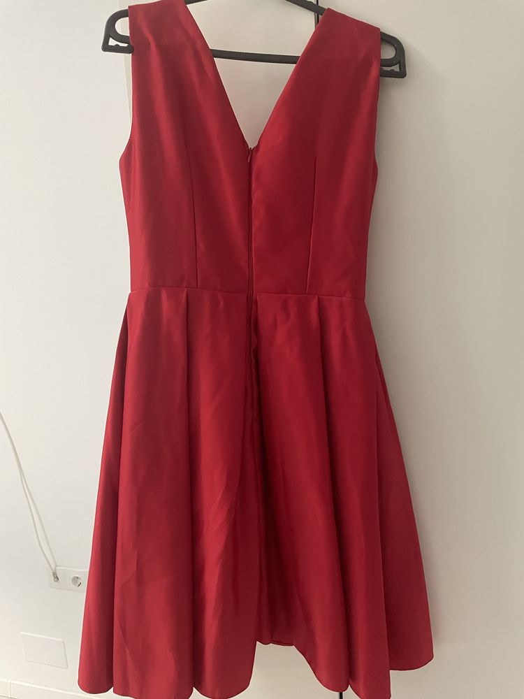Rochie rosie de ocazie, nunta, botez