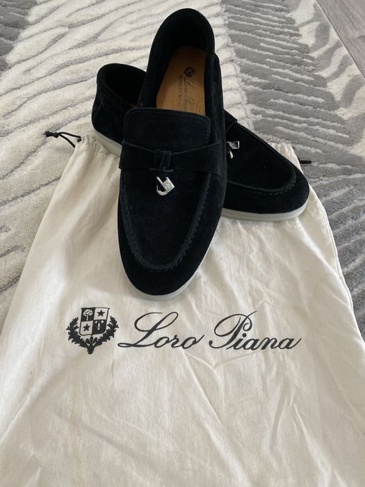 Mocasini din piele intoarsa noii Loro Piana