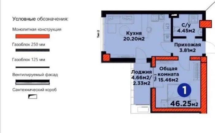 Продажа квартиры новостройке в ЖК Кислород 2/16/16