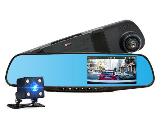 Огледало видеорегистратор с предна и задна камера и 4.3 инча дисплей