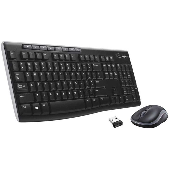 Kit Logitech Wireless Desktop MK270, USB 2.0, layout US INTL, Negru