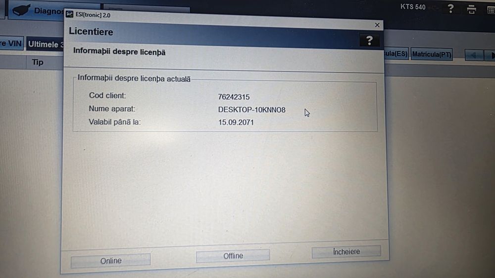 Bosch KTS 540 cu laptop si soft original