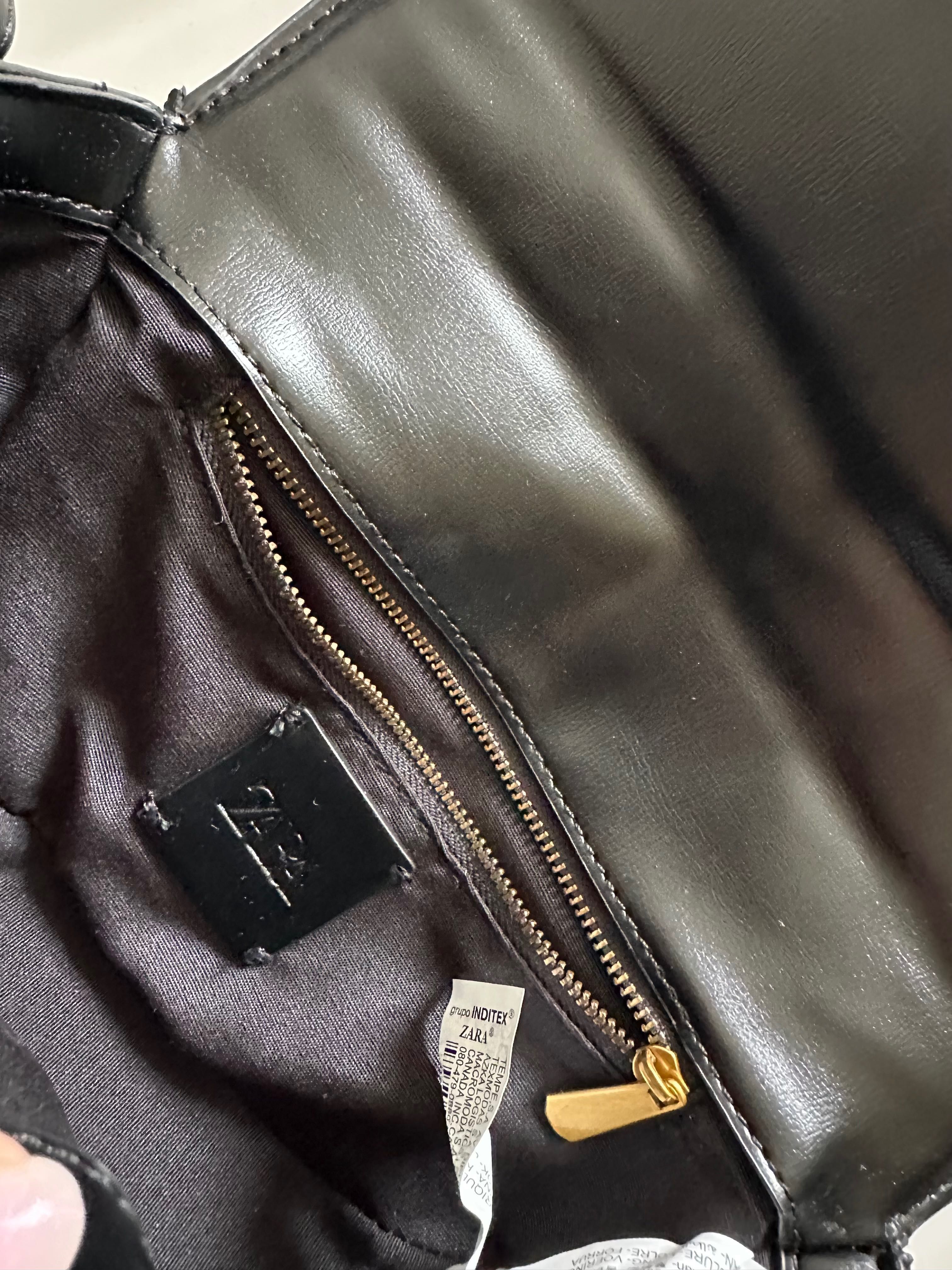 Черна чанта ZARA с дълга дръжка