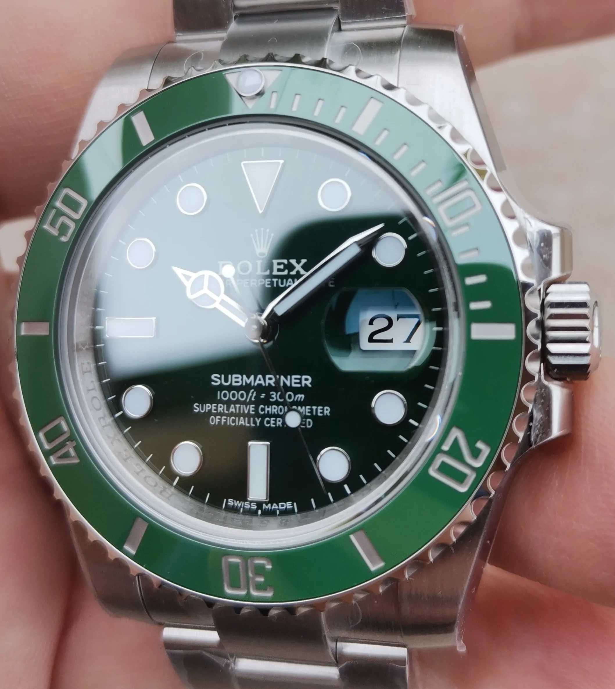 Rolex Submariner Hulk 40 mm VS 3135 904L Safir Ceramic