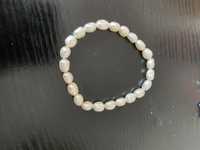 Brățara perle naturale culoarea albă vechie