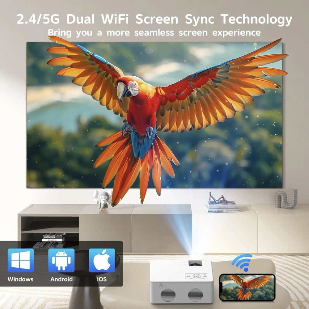 Новинка! 5G WiFi видеопроектор HD 1080P 9500L из Америки
