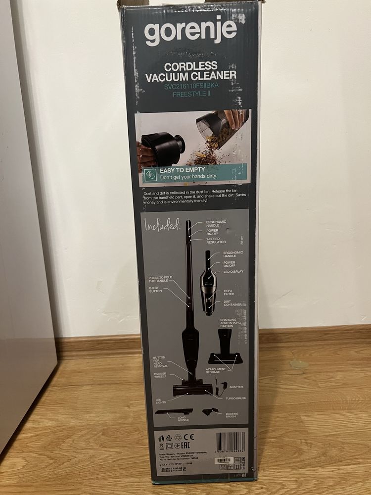Безжична прахосмукачка Gorenje SVC216110FSIIBKA