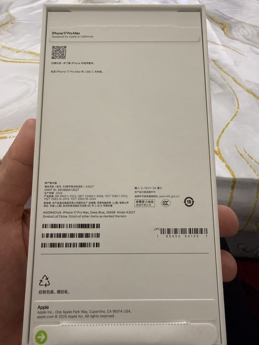 iPhone 17 Pro Max 256Gb 2 sim/ CH/A DarkBlue