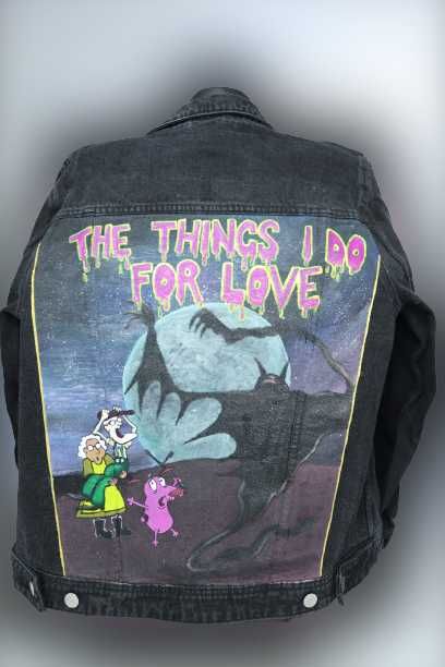 Geaca denim pictata manual