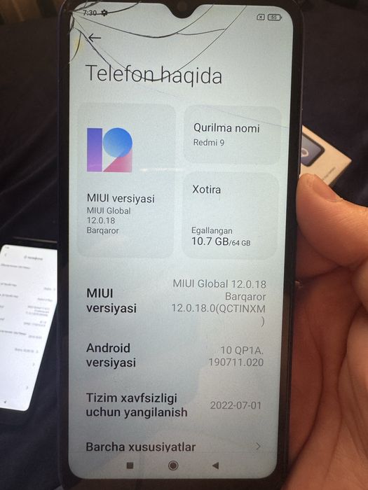 Redmi 9 mi 5 + ozimi telarim ishlidi hama joyi