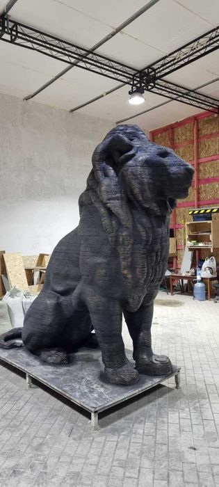 Скульптура льва из бетона вазоны мафы