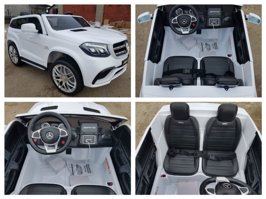 Masinuta electrica pentru 2 copii Mercedes GLS63 AMG 2x4 12V #ALB