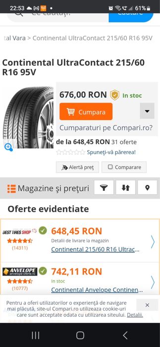 Anvelope Continental 215 60 16 vara DOT0423